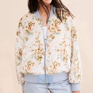 Urban Outfitters | Cara Reversable Floral Chic Glam Artsy Hipster Bomber Size M
